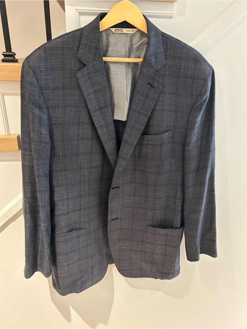 Harry Rosen Dark/Navy Blue Windowpane Sport Coat - Picture 12 of 12